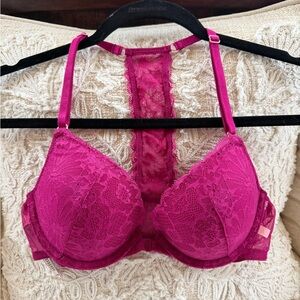 Victoria's Secret Elegant Lace Women's Bra in Fuchsia